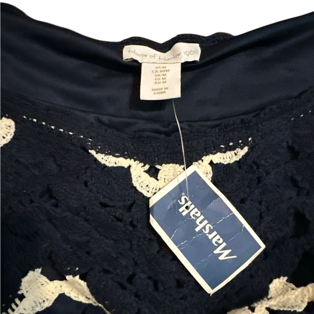 House of Harlow 1960 Black and Cream Lace Mini Dress - Picture 4 of 4